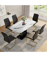 Simplie Fun Ultra Modern Dining Table Glamour and Comfort for Your Space