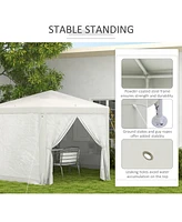 Uv-Protected Hexagon Gazebo with Side Walls for Outdoor Parties and Camping