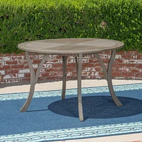 Stylish Circular Outdoor Acacia Wood Patio Table - Teak Grey