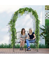 Slickblue Steel Garden Arch with 2-Seat Bench