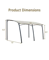 Mondawe 10x13 ft Steel Outdoor Pergola Gazebo Patio Canopy with Steel Stand