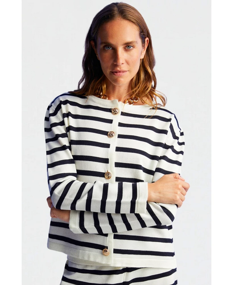 Nocturne Women's Striped Knitwear Cardigan