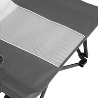 Steel folding Mesh Quad Camping Chair, with Cup Holder, & Carry Bag, Grey