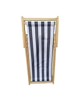 Streamdale Furniture Populus wood sling chair blue Stripe Broad Dark blue Strip