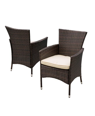 Simplie Fun Stylish, Durable Brown Wicker Dining Chairs for All-Season Comfort