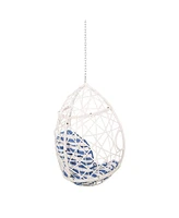 Cozy Hanging Chair Wicker and Metal Embrace for Comfort and Style