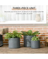 Simplie Fun Stackable Stone-Style Flower Pots with Drainage for Indoor and Outdoor Decor