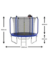 Streamdale Furniture 10FT Blue Trampoline with Safety Net, Basketball Hoop & Ladder