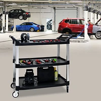 Three-layer thickened plastic mobile tool cart