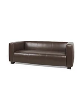 Contemporary Upholstered Tuxedo Sofa with Birch Wood Legs