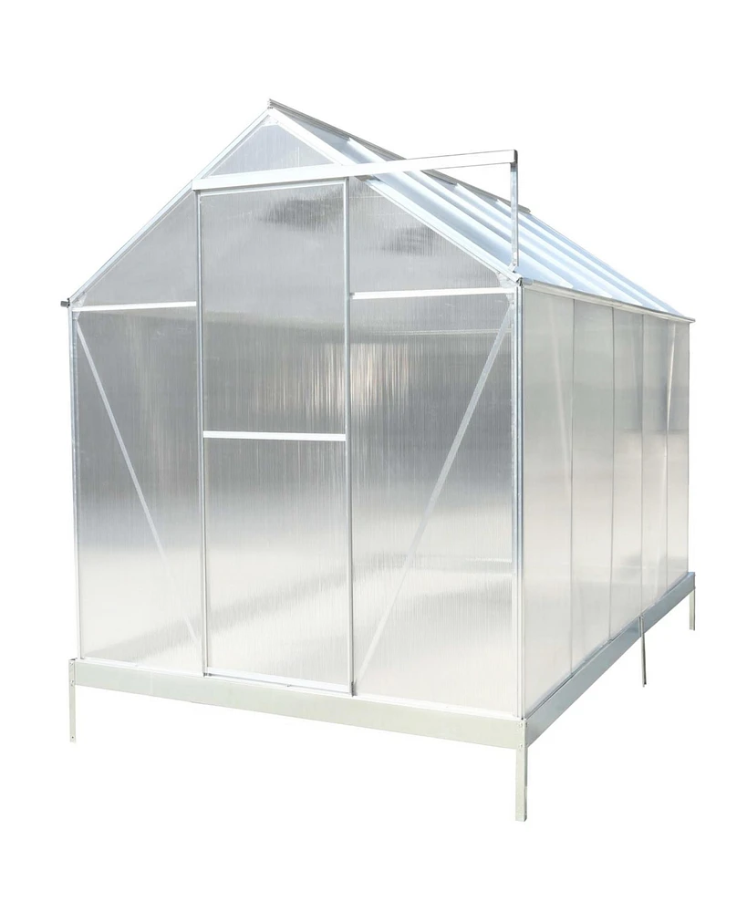 Streamdale Furniture Aluminum Frame Greenhouse with Polycarbonate Panels and Roof Vent