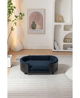 Streamdale Furniture Mid-Century Pet Sofa Bed with Wood Legs and Washable Cushion