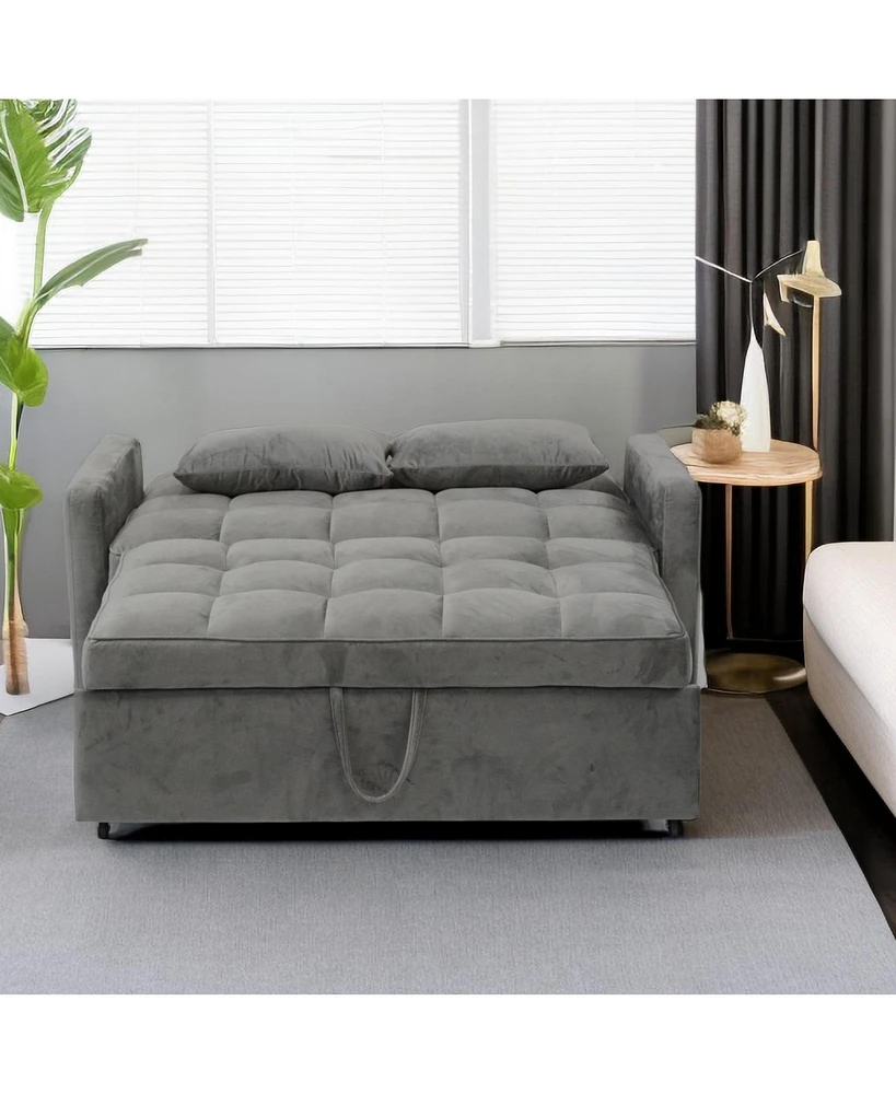 Streamdale Furniture Ultra-Comfy 3-in-1 Sofa Sleeper with Storage, Usb Charging, and Premium Velvet