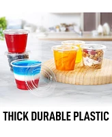 Zulay Kitchen 50 Pack 5.5oz Clear Jello Shot Cups with Lids - Disposable Condiment Cups