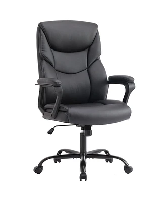Simplie Fun Home Office Chair Ergonomic Pu Leather Desk Chair With Armrests