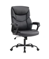 Streamdale Furniture Home Office Chair Ergonomic Pu Leather Desk Chair With Armrests