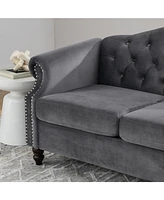 Streamdale Furniture 3-seater + 3-seater Combination sofa.Grey Velvet W834S00064