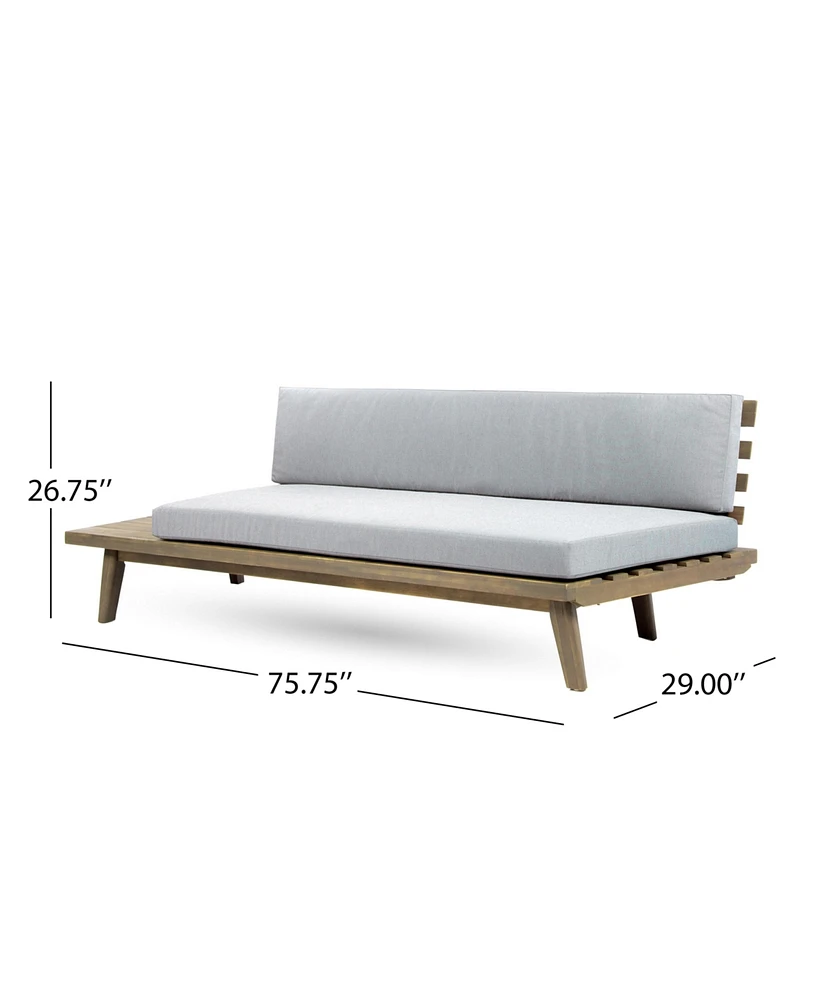 Simplie Fun Acacia Wood Sofa Modern Durability for Indoor and Outdoor Spaces