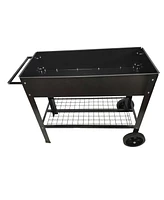 Simplie Fun Aveyas Mobile Metal Raised Garden Bed Cart with Legs, Elevated Tall Planter Box with Wheels for Outdoor Indoors House Patio Backyard Veget