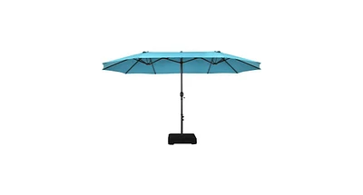 Slickblue 15 Feet Double-Sided Patio Umbrellawith 12-Rib Structure