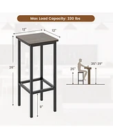Slickblue Set of 4 Bar Stool Set 26" Bar Chair with Metal Legs and Footrest