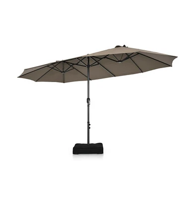 Slickblue 15 Feet Double-Sided Patio Umbrellawith 12-Rib Structure