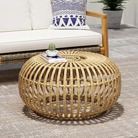 Streamdale Furniture Boho-Chic Handcrafted Faux Rattan Woven Coffee Table