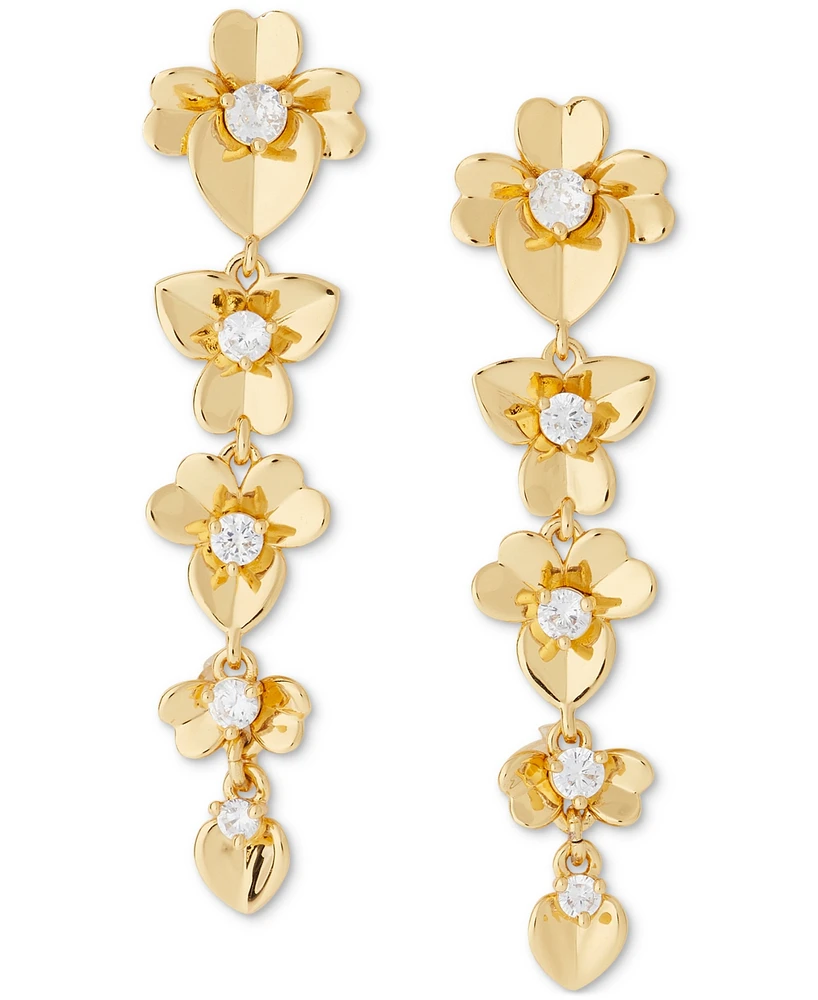 kate spade new york Gold-Tone Precious Pansy Linear Earrings