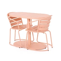 Stylish and Durable 3-Piece Matte Teal Oval Patio Set