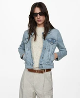 Mango Women's Pocketed Denim Jacket