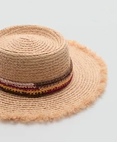 Mango Women's Ribbon Detail Braided Hat