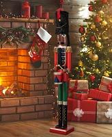 Glitzhome 42 H Wooden Christmas African Soldier Nutcracker