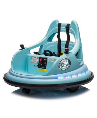 Simplie Fun Dual-Drive Omni-Directional Ride-On with Remote Control, Safety Harness, and Center Console