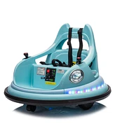 Simplie Fun Dual-Drive Omni-Directional Ride-On with Remote Control, Safety Harness, and Center Console