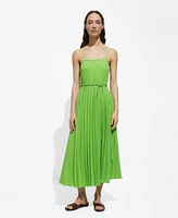 Mango Women's Bow Detail Pleated Dress