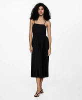 Mango Women's Bow Detail Pleated Dress