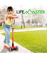 Lifemaster Kids Scooter – Children and Toddler 3 Wheel Kick Led Lights Illuminate when Rolling– Adjustable Handle