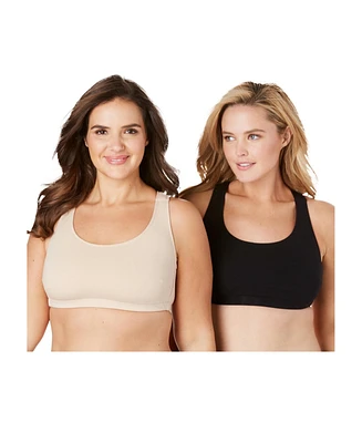 Comfort Choice Women's Plus Wireless Sport Bra 2-Pack