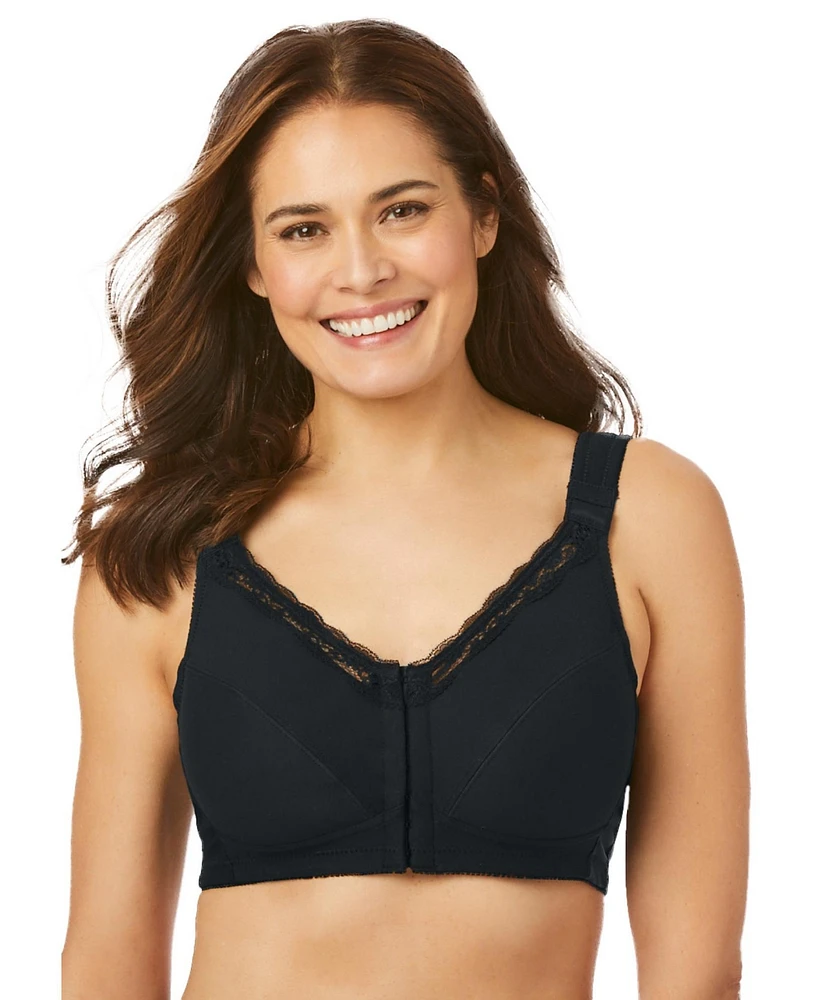 Comfort Choice Women's Front-Close Cotton Wireless Posture Bra