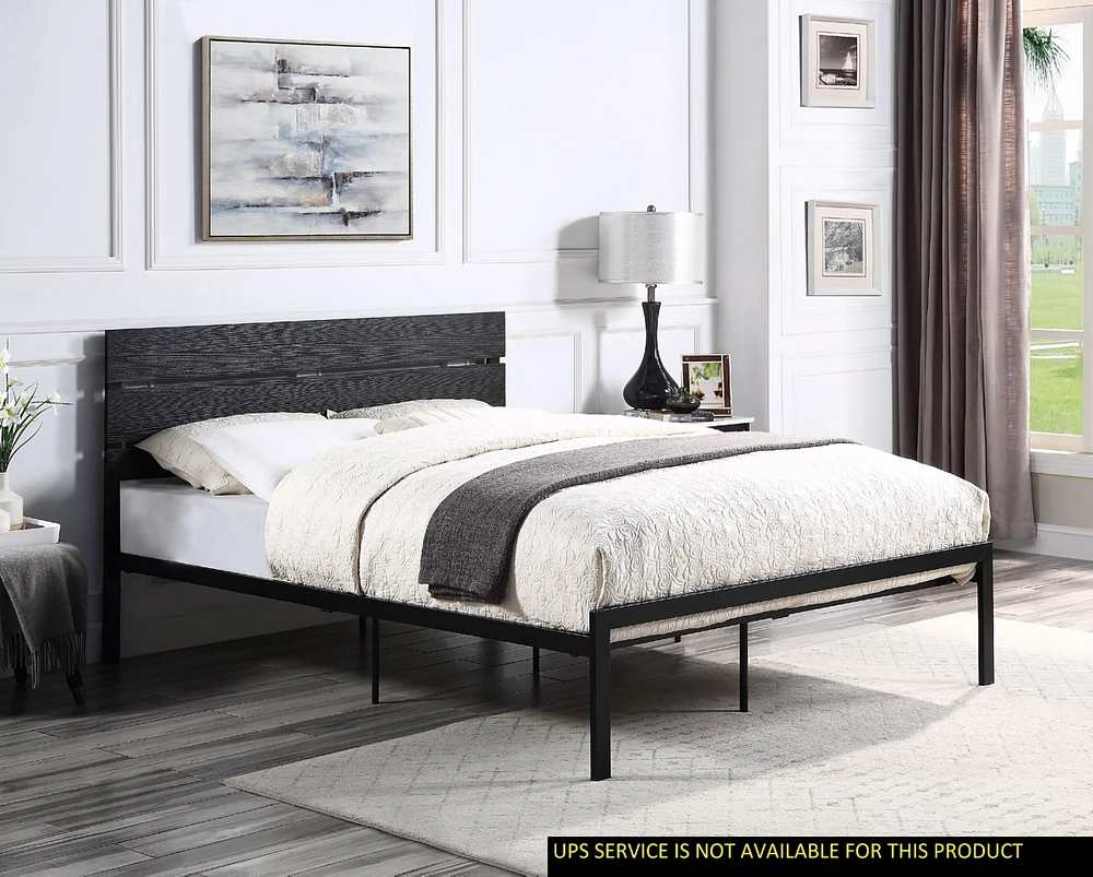 Black Metal Frame Full Bed 1 Piece