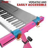 5 Core Keyboard Stand Z Style Height Width Adjustable Portable Heavy Duty Music Stands for Kids and Adults Fits Electric Pianos w Wheels