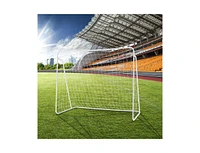 Slickblue Soccer Goal for Backyard with Heavy Duty Frame and Ground Stakes