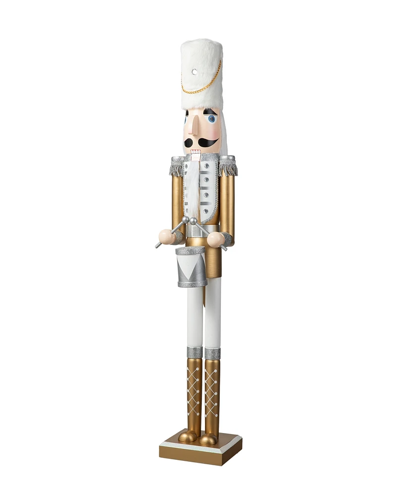 Glitzhome 42 H Wooden Christmas Deluxe Gold Dressed Soldier Nutcracker