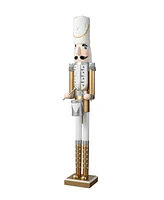 Glitzhome 42 H Wooden Christmas Deluxe Gold Dressed Soldier Nutcracker