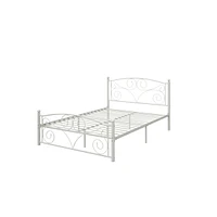 Streamdale Furniture Full Size Unique Flower Sturdy System Metal Bed Frame With Headboard And Footboard