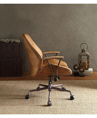 Simplie Fun Hamilton Office Chair in Coffee Top Grain Leather