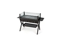 Slickblue Barbecue Charcoal Grills with Wind Guard Seasoning Racks-Black