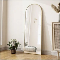 Homlux Arched Free Stand Mirror 18"x58" in Gold