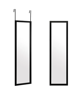 Slickblue Full Length Wall Mounted Mirror with Ps Frame and Explosion-proof Film-Black