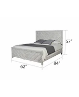 Streamdale Furniture Denver Modern Style Queen Bed Made With Wood In Gray